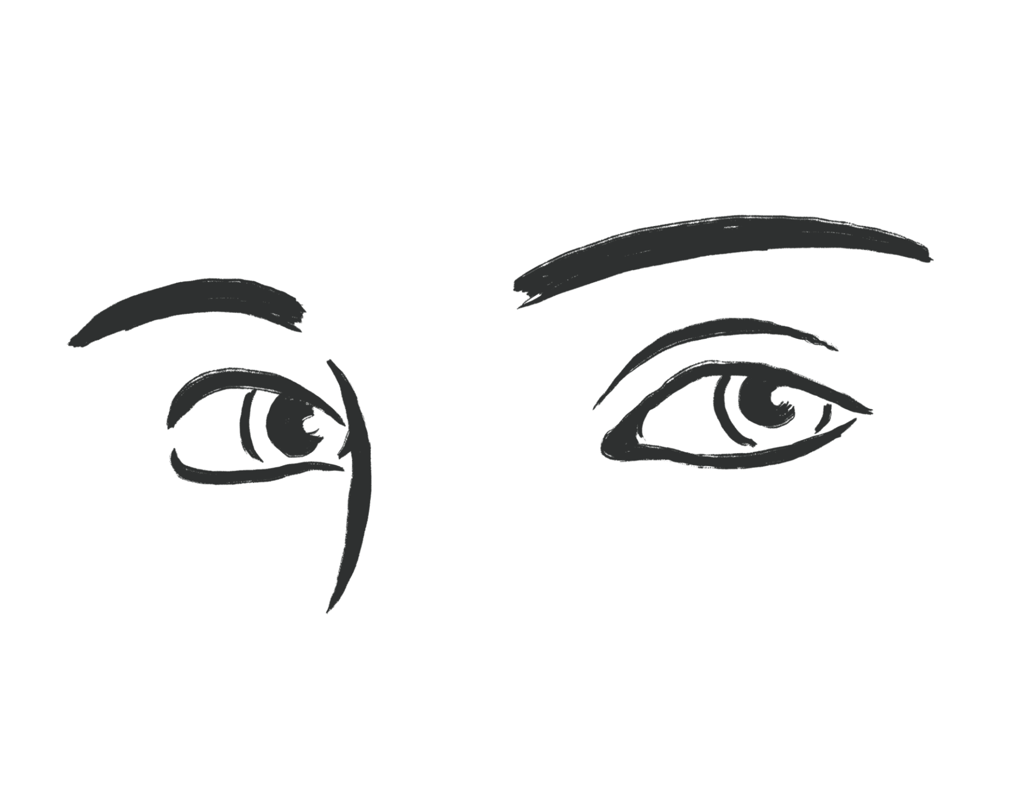 Tegnet illustrasjon av øyne som ser mot deg.