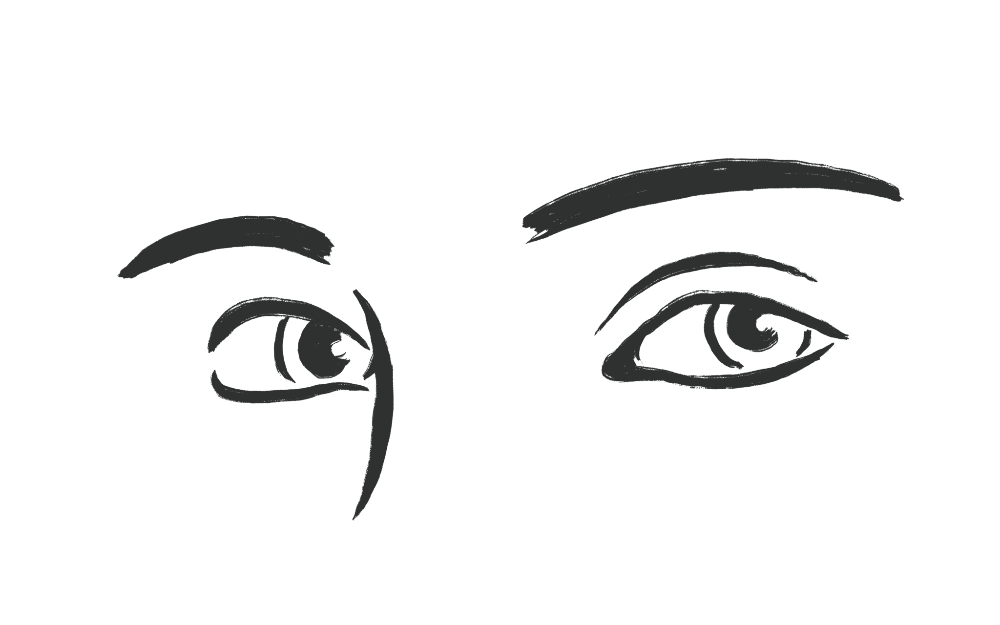 Tegnet illustrasjon av øyne som ser mot deg.